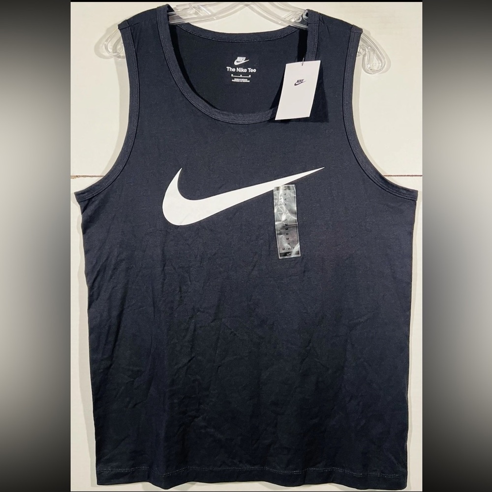 Nike Tee Tank Top Shirt Black White Swoosh M
